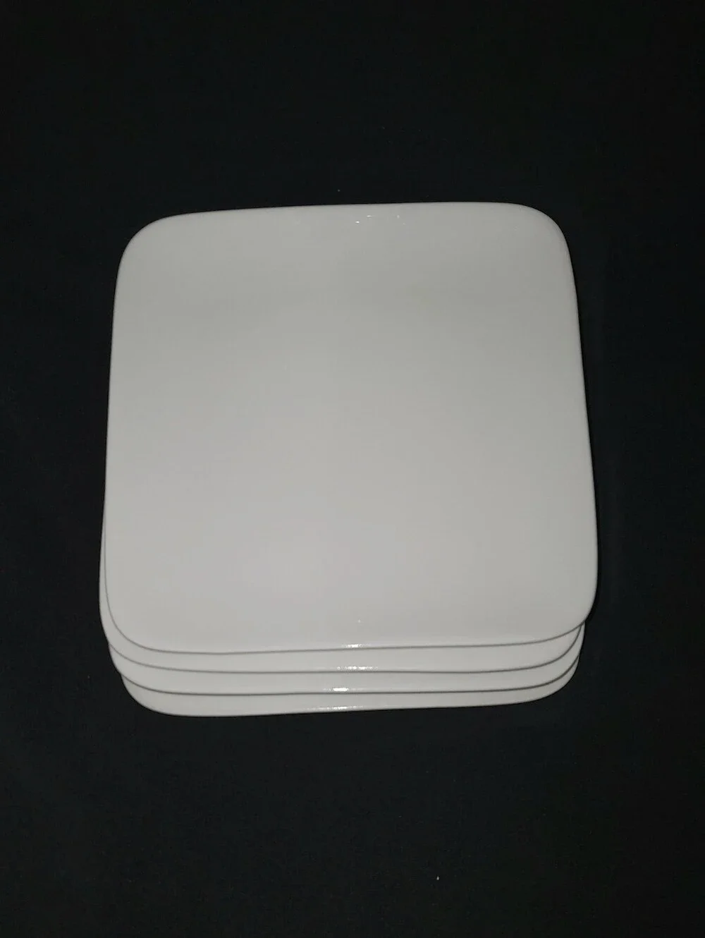 Crate&Barrel White Square Lunch/Sandwich Plates